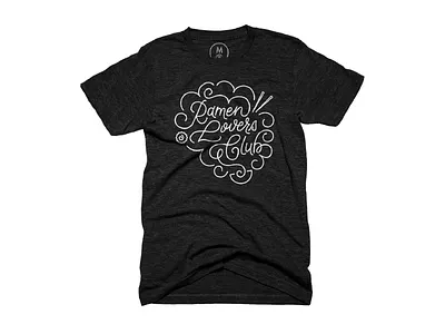 Ramen Lovers Club Tee flourish food lettering ramen script