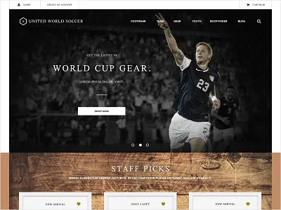 Soccer Website Concept Homepage boots commerce design football gear shoes soccer texture web