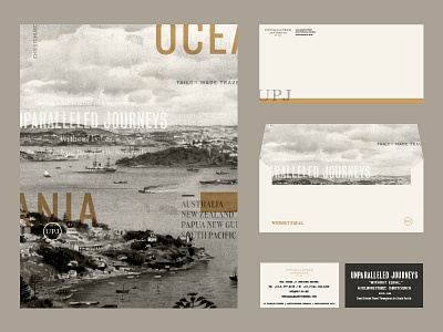 UPJ Stationery branding identity stationery travel vintage