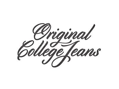 Original College Jeans apparel branding calligraphy custom illustration ocj script swash texture type typographic typography