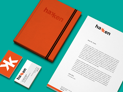 Hakken branding logo stationary