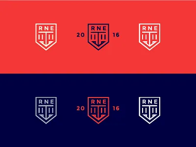 RNE Exploration anchor crest design icon identity logo mark