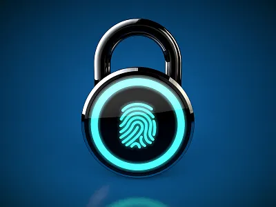 Biometric Padlock 3d biometric c4d fingerprint glow id illustration lock padlock render security technology