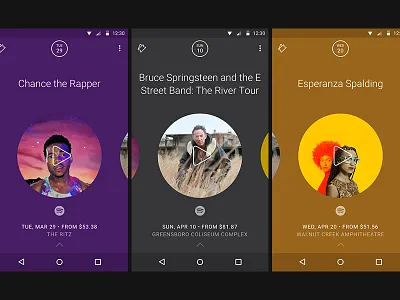 Soundcheck screens android app concerts music tickets