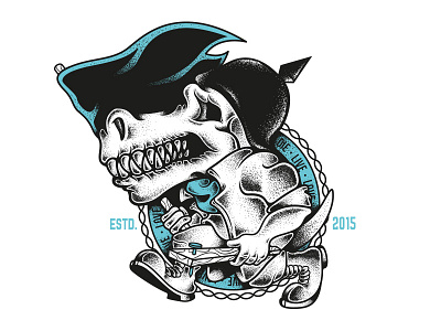 The Black Armada Co. army back design dinosaur flag helmet icon skull stippled symbol vectors war
