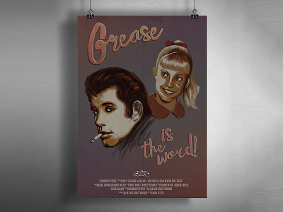 Grease Poster app grease illustration ipad movie poster procreate stylus vintage