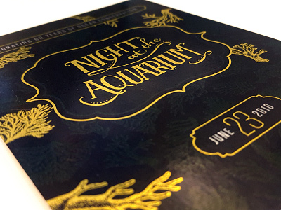 Night at the Aquarium Invitations card foil invitation print