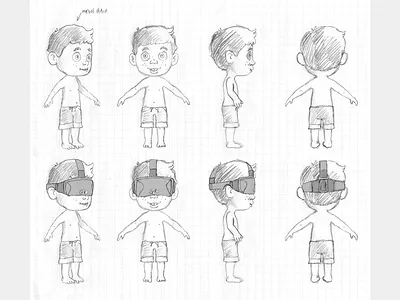 VR Boy - Concept Sketches 3d sketches virtual reality