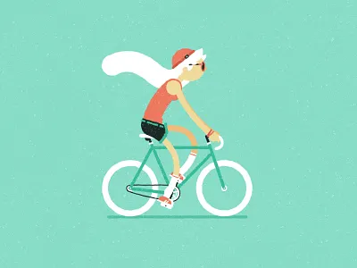 Summer Fixie charactedesign fixie flatdesign illustration