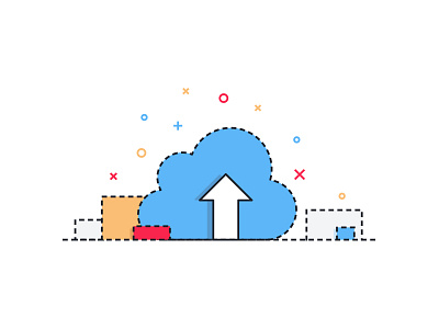 Upload illustration cloud design flat icon illustration line upload