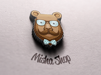 Misha Shop Logo animal bear bear logo creat logo hipster bear logo logo design misha shop online store logo дизайн логотипа медведь лого медведь хипстер лого разработка логотипа
