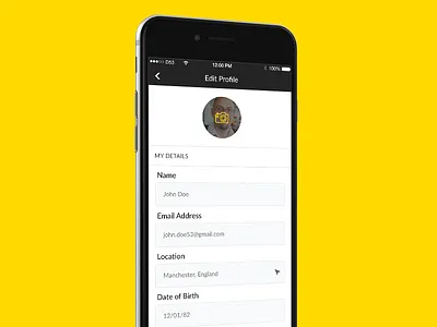 Edit Profile: Native iOS App app edit form design ios native profile
