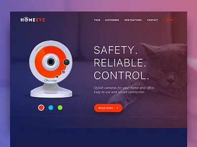 Day 3 - Landing Page 003 2geart cctv camera clean dailyui homeeye landind lp page ui