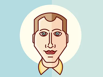 Portrait of friend character flat illustration man portrait vector