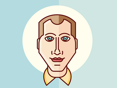 Portrait of friend character flat illustration man portrait vector
