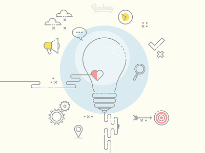 Idea concept brain brainstorming flat free idea lines vector