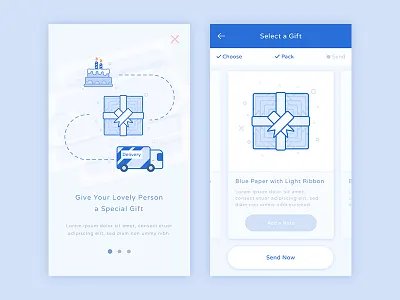 Birthday Gift birthday choose gift illustration love onboarding send thanks tutorial walktrough