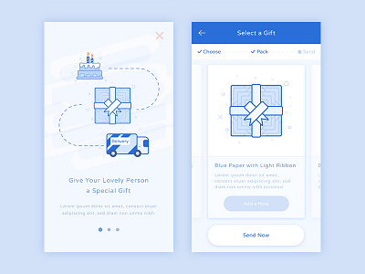Birthday Gift birthday choose gift illustration love onboarding send thanks tutorial walktrough