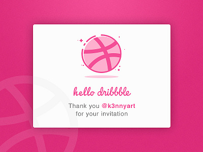 Dribbble First Shot ball card dribbble dribble first shot hello invitation lineart material planet star thank you