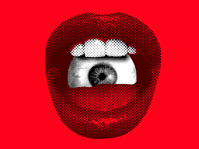 Visual Communication Eye - Eye 87 communicating eye halftone red retro surreal visual communication weird