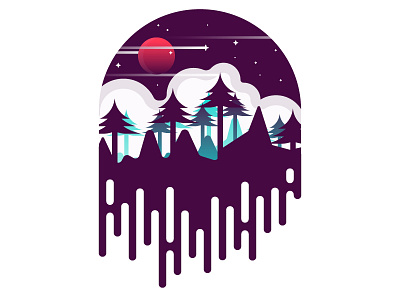 Night Outdoor gradient landscape svg