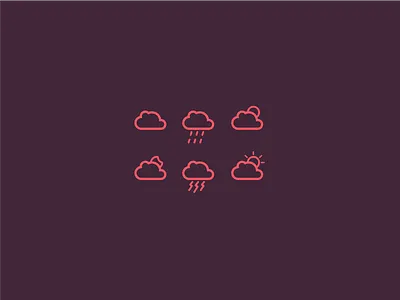 Cumulus Icons cloud cumulus icons lightning moon rain sun weather