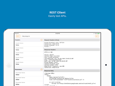 Web Tools: Rest app interface ios ipad web development
