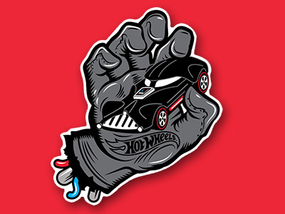 Screaming Vader hand hotwheels sticker vader