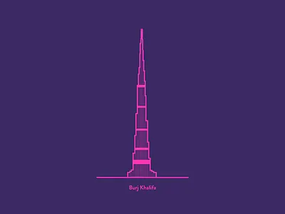 Burj Khalifa burj khalifa dubai illustration line art