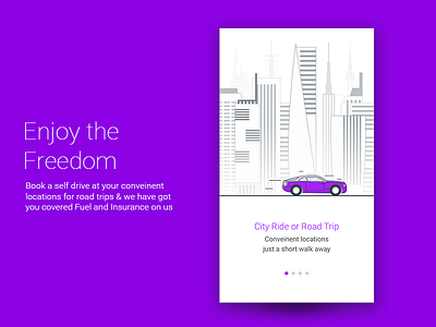 Self Drive car Onboarding android app cars dailyui design ios mobile onboarding pricing tutorial ui ux