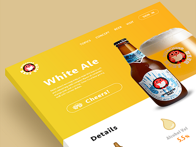 Ui 100days #003 003 beer challenge landing page minimal nest beer ui ux web webdesign website yellow