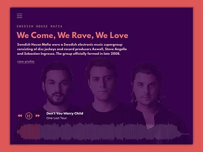 Music Player Web Concept interface love music music player play player purple sketch song swedish house mafia ui web