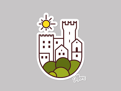 Sights South Tyrol #2 castle icon illustration lines minimalsim style