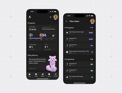 Mobile App, Dark Mode, Family Screen Time, pt.2 app design dark mode dark theme design interface mobile mobile app mobile app design mobile design movile dark mode product product design screen time screen time app ui user experience user interface ux web web design