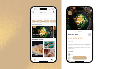 Mobile UI Design: Seamless Recipe App app food mobile app recipe ui ui design ux design web design