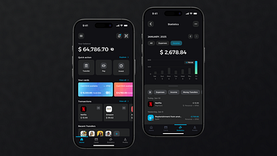 Mobile UI Design: Intuitive Banking banking black finance mobile app money ui ui design ux design