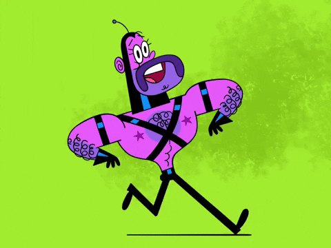 Run, Frank, Run! animation cartoon character gif illustration leather lgbtq muscles run cycle sci fi space man vector