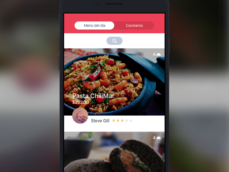 Today's menu app flat food iphone made with invision