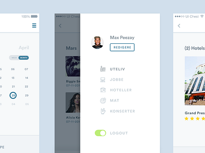 Sidebar Menu calendar chat community design desktop ios7 menu sidebar ui ux