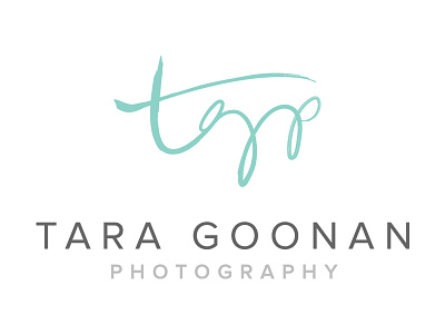 Tara Goonan Photography logo branding grey hand lettering handlettering logo logo design mint photographer proxima nova teal