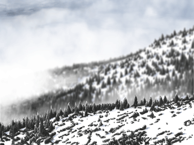 Snowy Mountain Scenery fog gif landscape mountain photoshop scenery snow