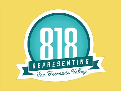 San Fernando Valley Area Code Sticker 818 abolition area code circle prohibition quimby mayoral ribbon san fernando valley stroke typekit typography