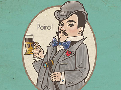 Hercule Poirot art deco draw hercule illustration literature poirot tv