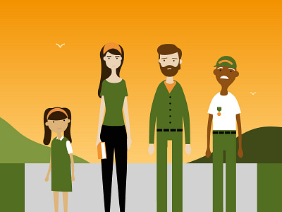Hunger In America animation character charity child food illustration interactive journey parallax school scroll story