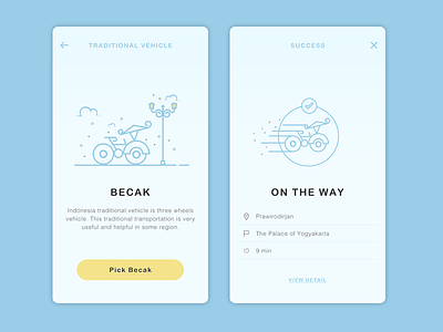 Becak App app illustration ios jogja transportation