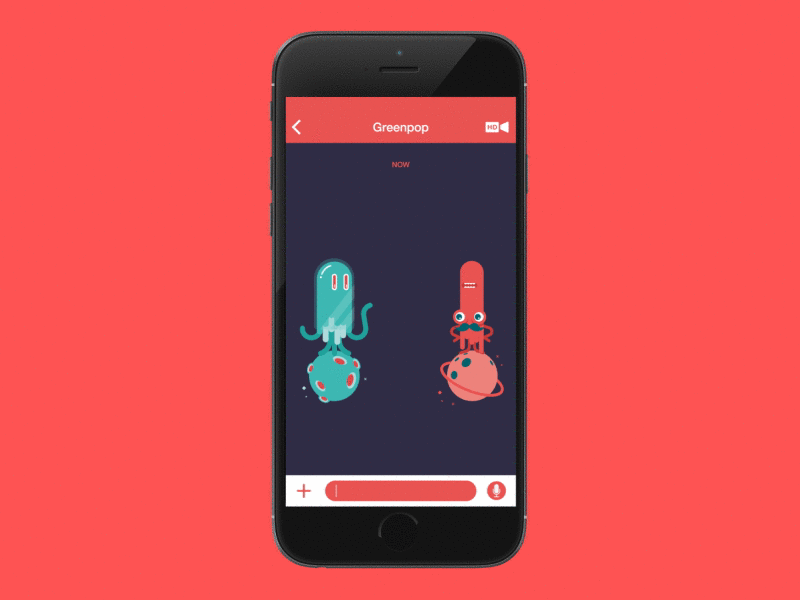 Monsterchat Chatpage animation app character chat gif interface ios monster motion motion graphic red ui