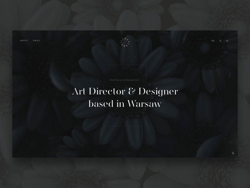 Portfolio animation dark gif interactive parallax portfolio readymag typography website