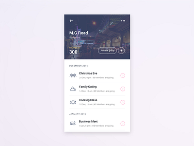 Events Around your City App app concept events ui ux