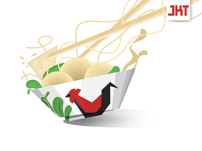 Mie Ayam - Chicken Noodle food icon illustration jakarta