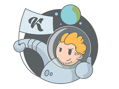 Cosmonaut cartoon cosmonaut earth male space